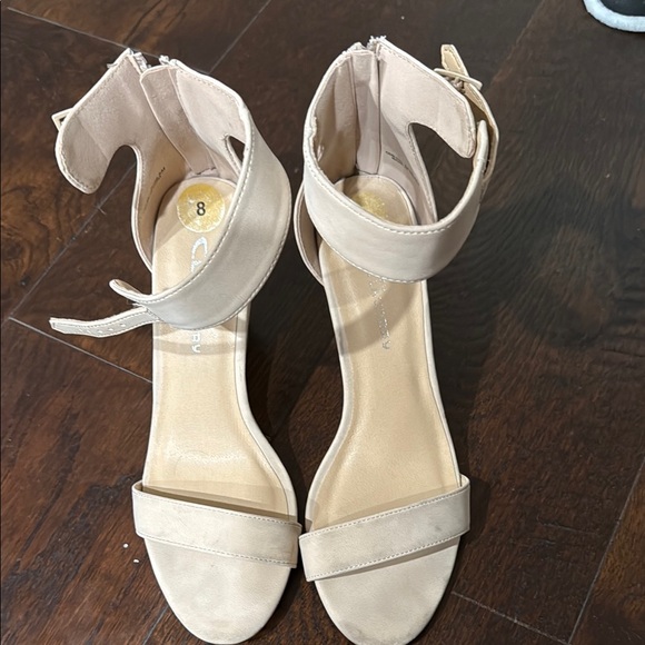 Shoes - Beige Ankle Strap Heels 8 M
